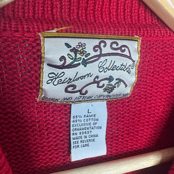 Heirloom Collectibles Snowman Hand Knit Christmas Sweater | Size L - Picture 4 of 8